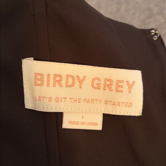 Birdy Grey Elegant Black Dress with Slit and Removable Bows - Picture 6 of 6